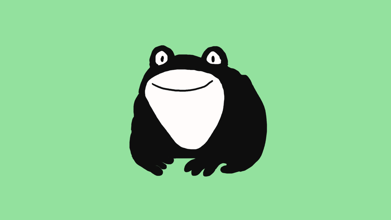 The Gram mascot (a toad), looking happy