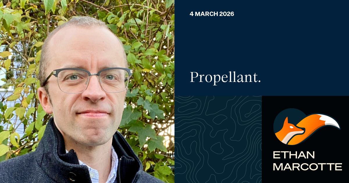 Social share image showing the author's photo, the date, the site log, and the post title: Propellant.