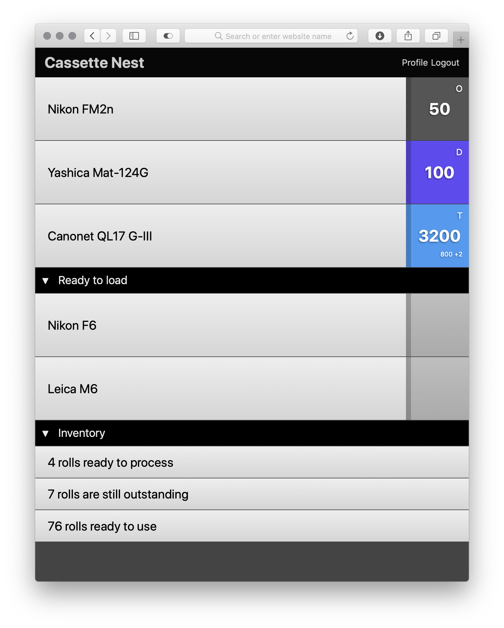 The design prototype of a mobile-optimized homepage/dashboard