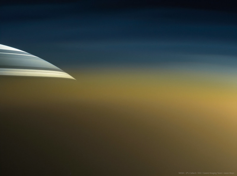 Saturn seen through Titan’s atmosphere