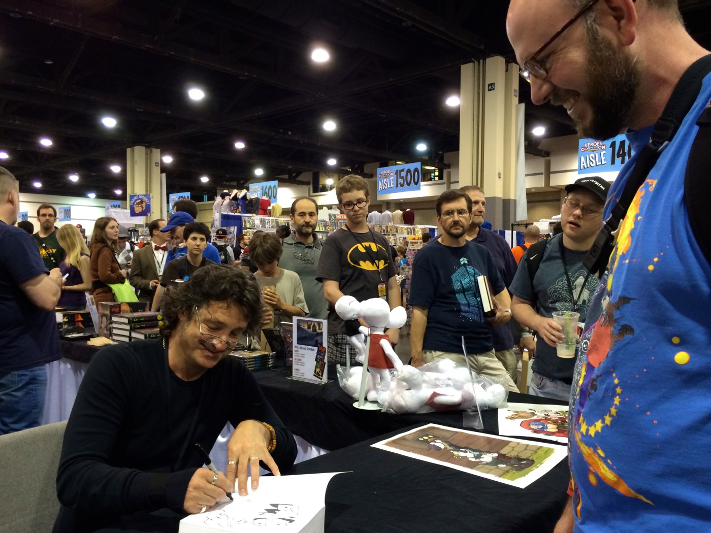 'Livie took this great shot of me getting my Bone complete edition signed by Jeff Smith.